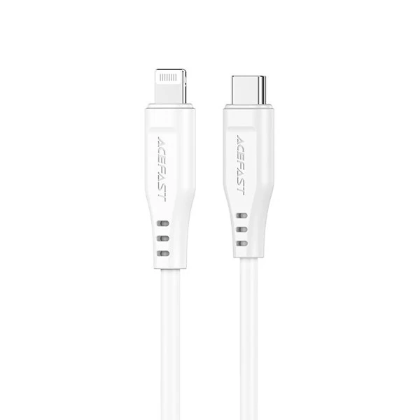 Certyfikowany kabel USB Typ C do iPhone Lightning szybkie ładowanie 30W MFI biały, MFI