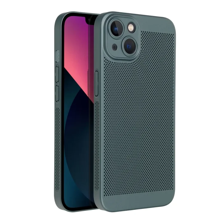 etui do iphone 13 oddychające z osłoną kamery, ciemno zielone