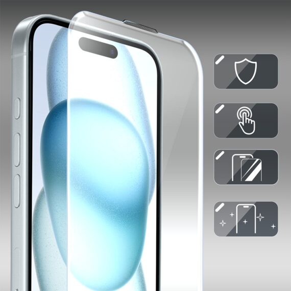 Crystal Diamond Glass do iPhone 15 diamentowe, twarde szkło hartowane - poprawion (4)