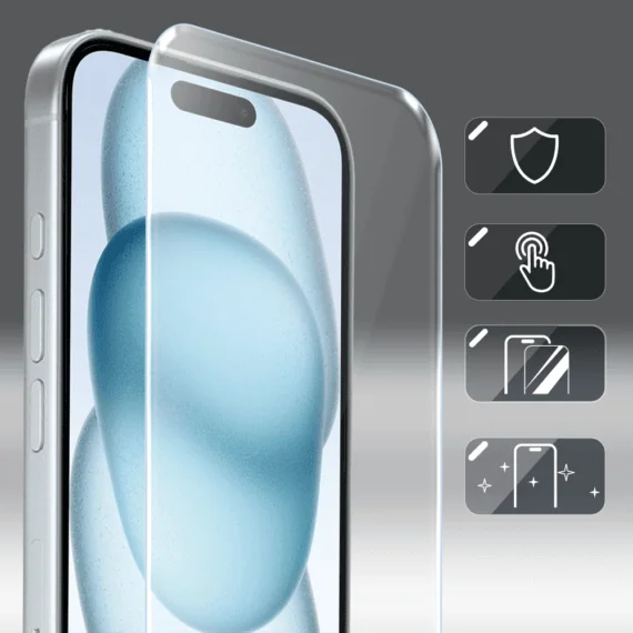 Crystal Diamond Glass do iPhone 15 diamentowe, twarde szkło hartowane6