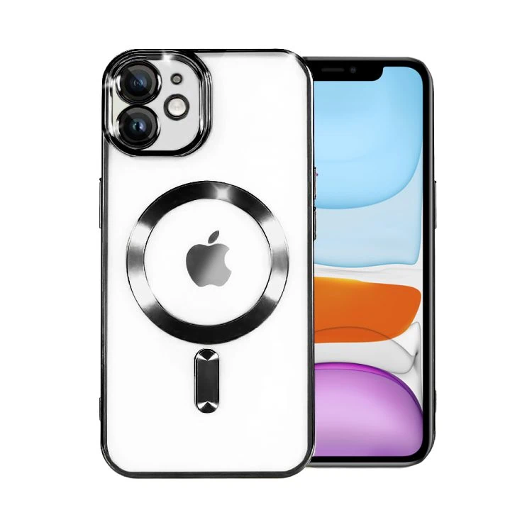 etui do iphone 11 magsafe luxury protect przeźroczyste, hybrydowa ochrona kamery, czarne