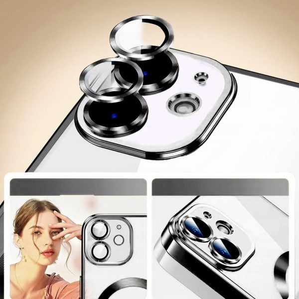 etui do iphone 11 magsafe luxury protect przeźroczyste, hybrydowa ochrona kamery, czarne