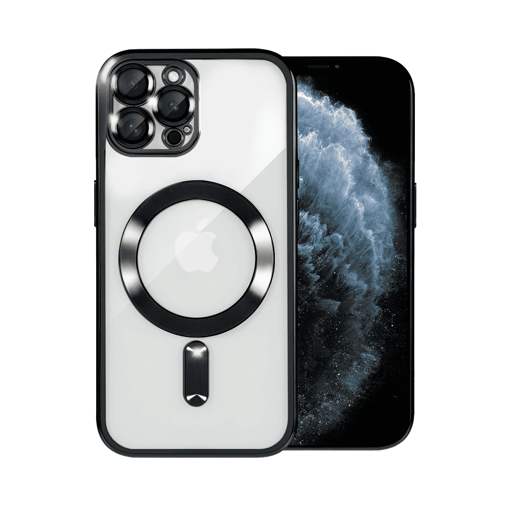 Etui do iPhone 11 Pro Max MagSafe Luxury Protect przeźroczyste, hybrydowa ochrona kamery, czarne