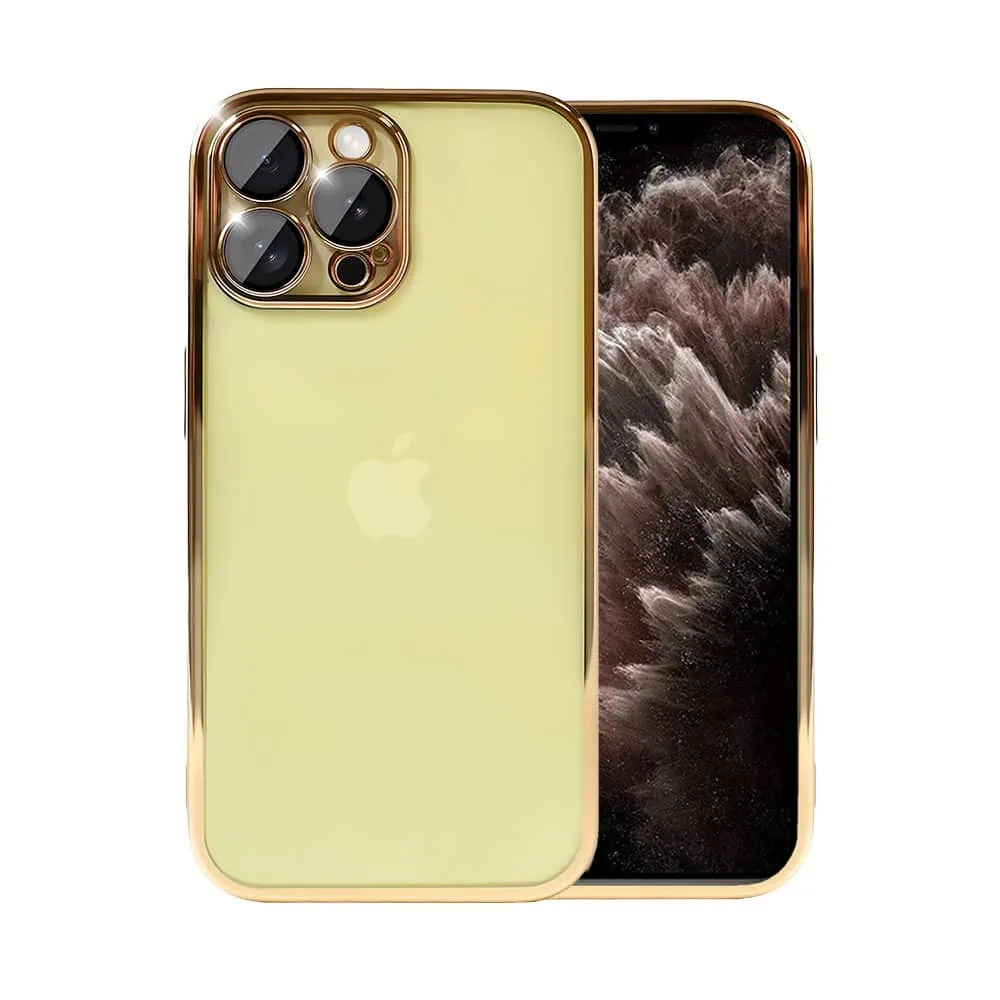 Etui do iPhone 11 Pro Slim Protect Full Cover z osłoną kamery i obiektywów 9H, złote (OUTLET)