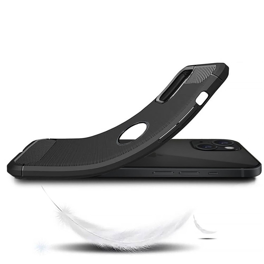 Etui do iPhone 13 Mini z karbonu, pancerne, czarne pop (1)