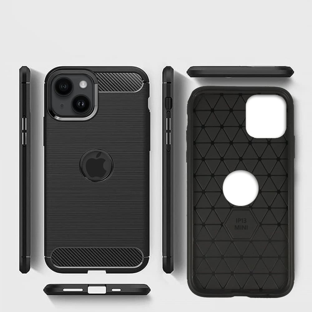 Etui do iPhone 13 Mini z karbonu, pancerne, czarne pop (4)