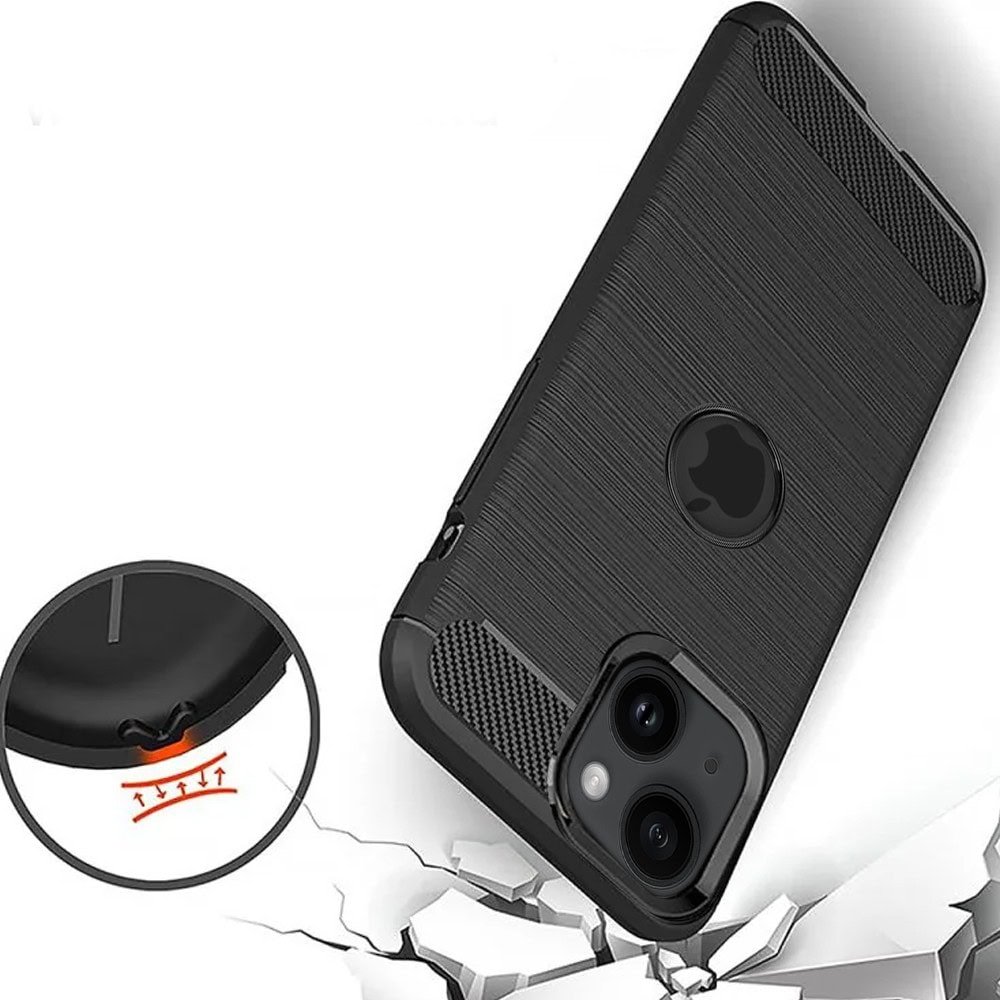 Etui do iPhone 13 Mini z karbonu, pancerne, czarne pop (7)