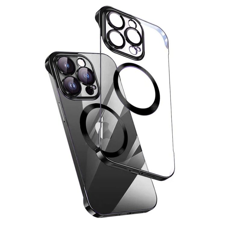 etui do iphone 14 pro magsafe luxury protect lite przeźroczyste, hybrydowa ochrona kamery, złote (kopia)