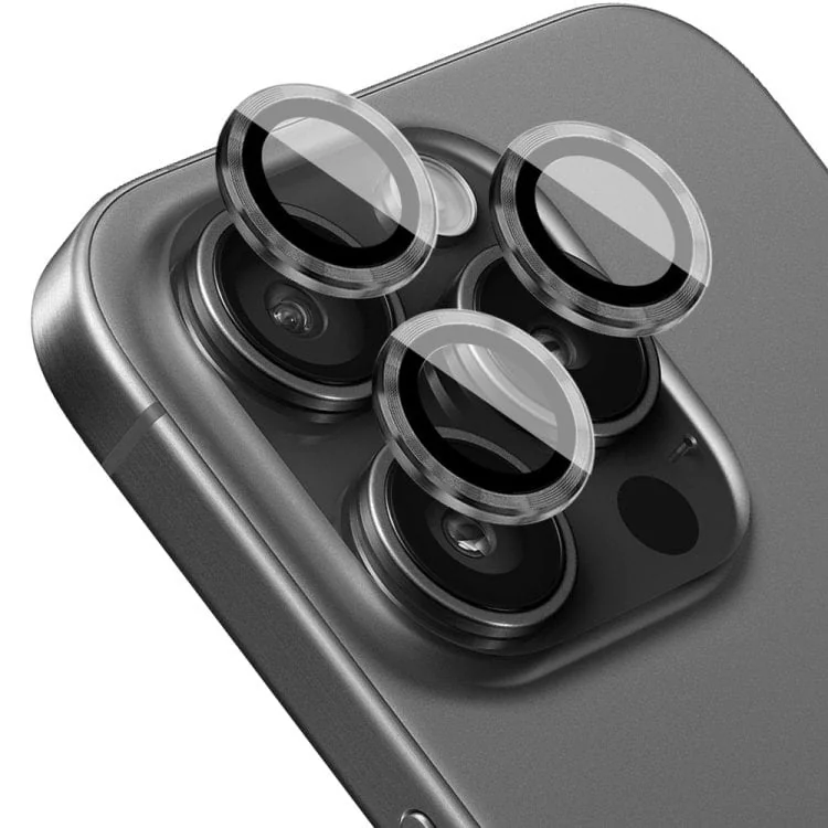 metalowa osłona obiektywów szkło na aparat iphone 15 pro głęboka czerń