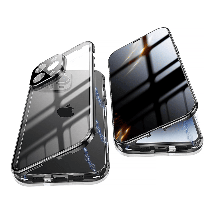 obudowa pancerne szkło hartowane 360° przód + tył magnetyczna do iphone 14 pro,czarne