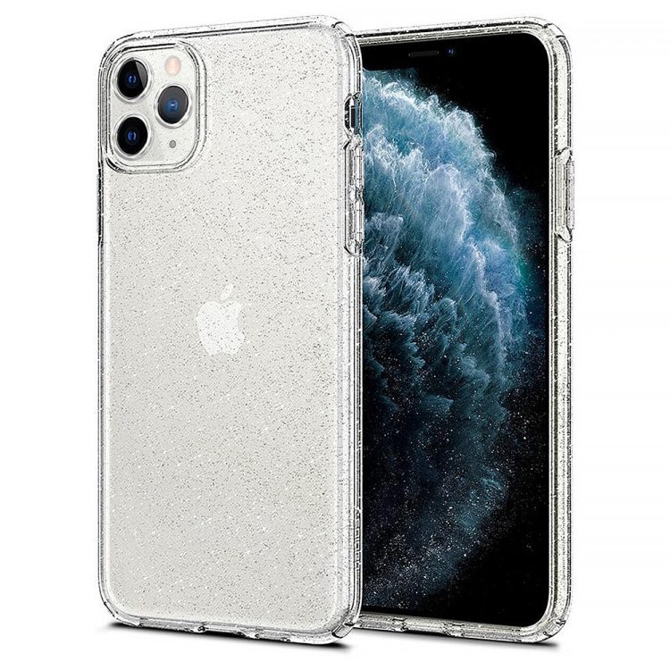 etui do iphone 11 pro max z brokatem cienkie przeźroczyste glitter, ochrona obiektywu