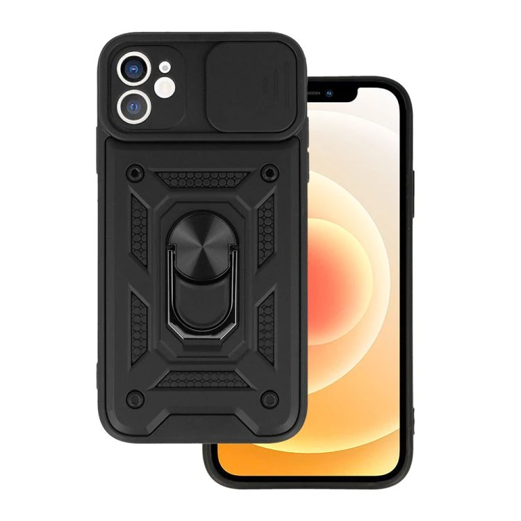 etui do iphone 12 pancerne z magnetycznym uchwytem, osłona kamery, czarny (kopia)