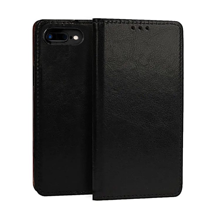 etui do iphone x/xs zamykane, eleganckie skórzane, czarne