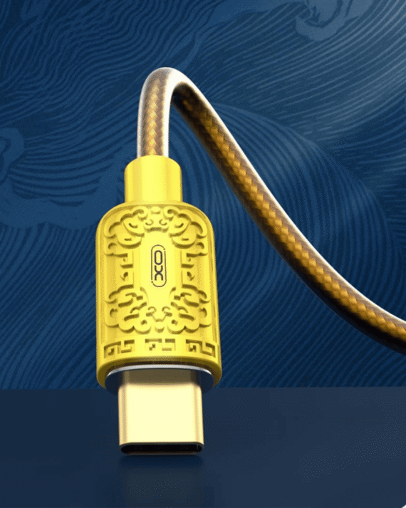 złoty piękny kabel usb typ c – usb typ c do szybkiego ładowania 3a