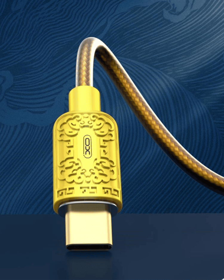 złoty piękny kabel usb typ c – usb typ c do szybkiego ładowania 3a