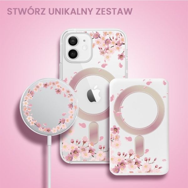 etui do iphone 15 flower magsafe z nadrukiem kwiat wiśni