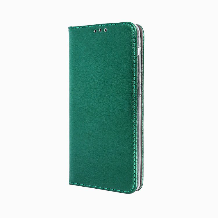 etui do iphone 14 klasyczne z klapką, ciemnozielone