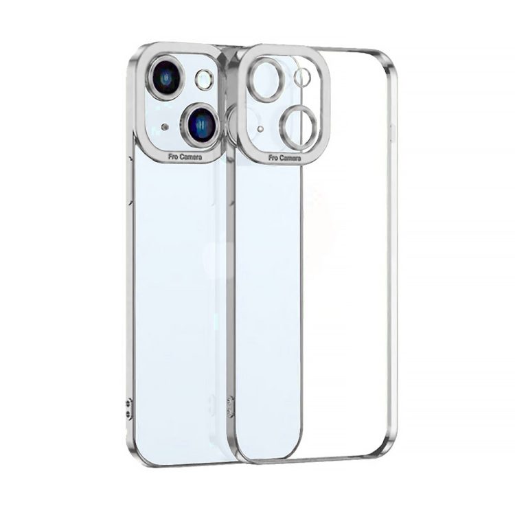 etui do iphone 15 pro camera high pro z osłoną kamery, srebrne