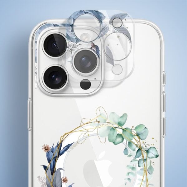 Etui do iPhone 15 Pro, Flower MagSafe, niebieskie kwiaty, przeźroczyste (4)