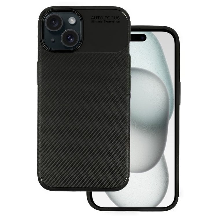 etui do iphone 15 eleganckie karbonowe, czarne