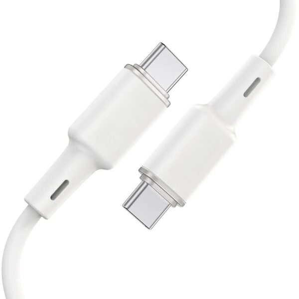 kabel 2xusb typ c do iphone 15, laptopa, tableta, pd60w, szybkie ładowanie, 1 metr, biały