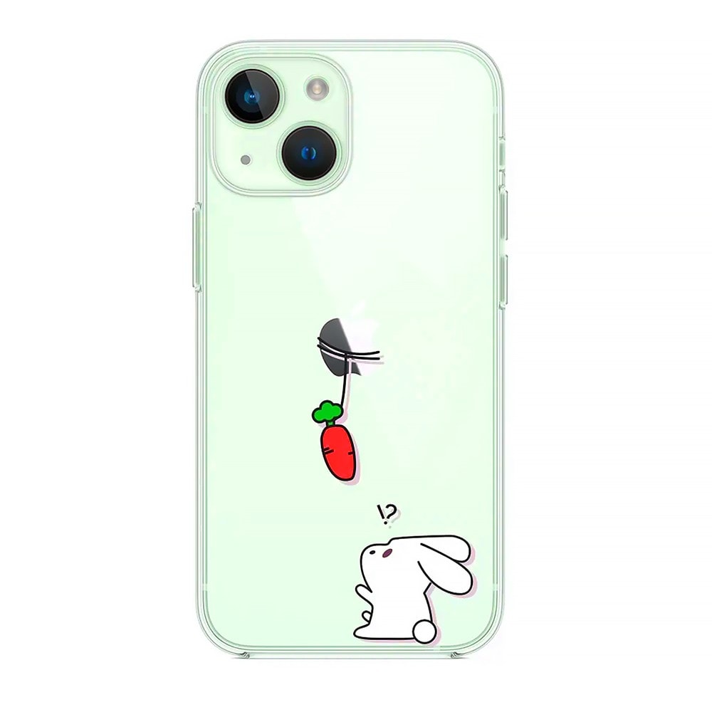 Etui do iPhone 15 Plus przeźroczyste z nadrukiem, króliczek