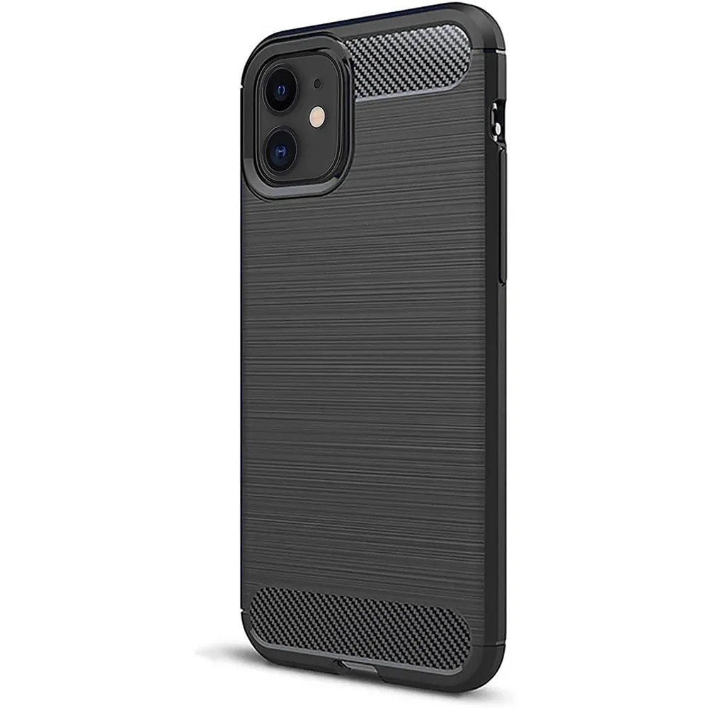 Etui do iPhone 11 z karbonu, pancerne, czarne
