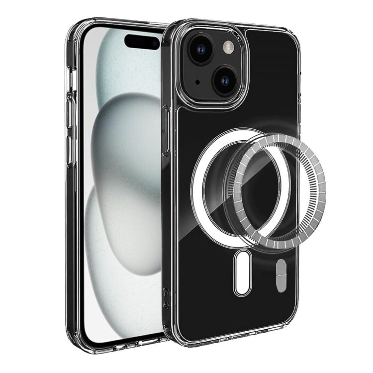 etui do iphone 15 clear case przeźroczyste, szklany tył z magsafe