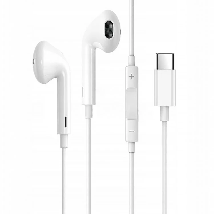 słuchawki lightning do iphone 15 (wszystkie modele) dokanałowe, białe