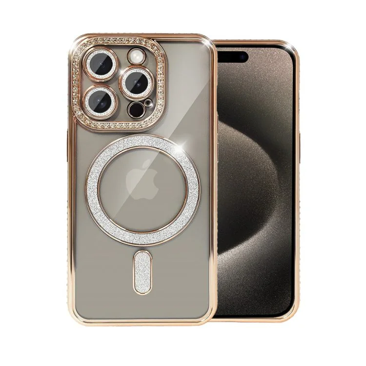 etui do iphone 15 pro diadem glow, błyszczące z magsafe, przeźroczyste