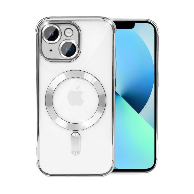 etui do iphone 13 magsafe luxury anti shock protect, srebrne
