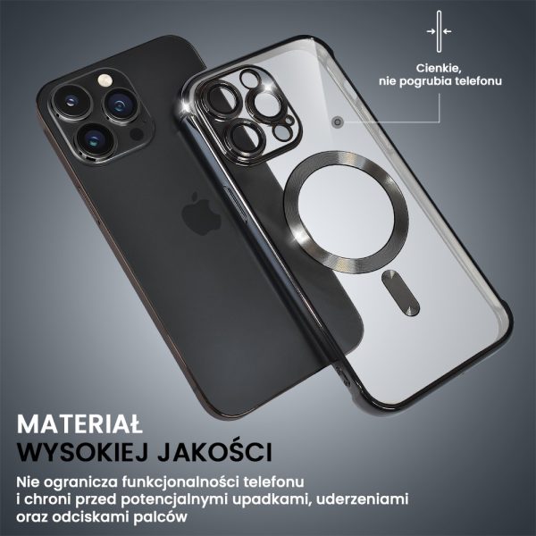 etui do iphone 14 pro magsafe luxury anti shock protect, czarne