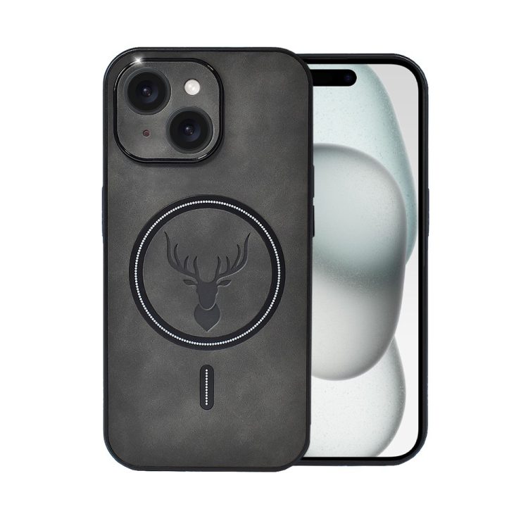 etui do iphone 15 alcantara magsafe cover, przyjemne w dotyku, czarne