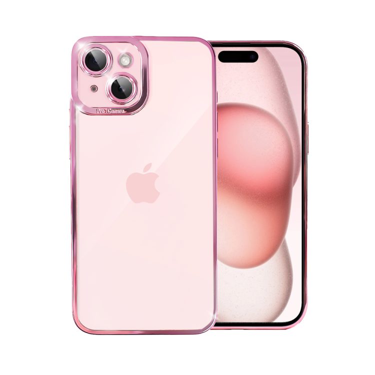 etui do iphone 15 camera high pro z osłoną kamery, różowe złoto