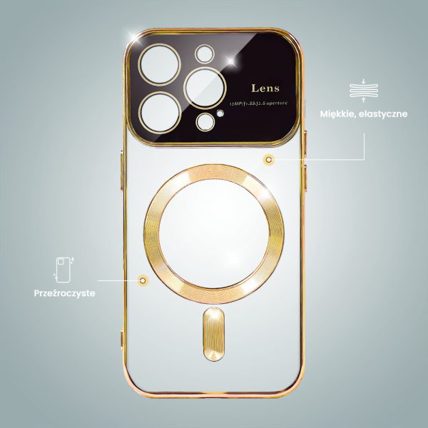 etui do iphone 15 pro camera beam magsafe, złoto różowe (kopia)