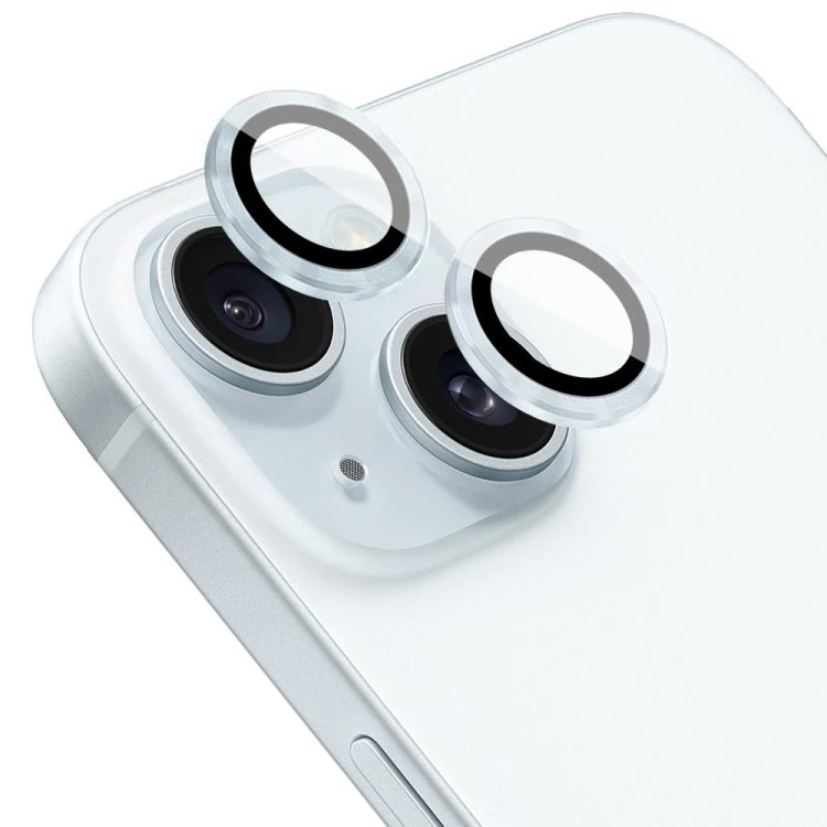 metalowa osłona obiektywów szkło na aparat iphone 15, niebieskie