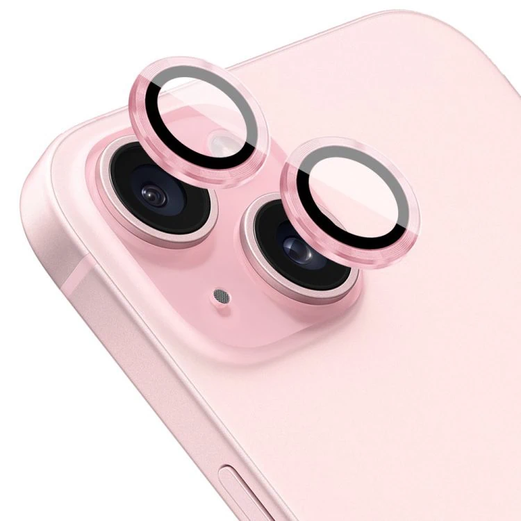 metalowa osłona obiektywów szkło na aparat iphone 15 plus, żółte (kopia)