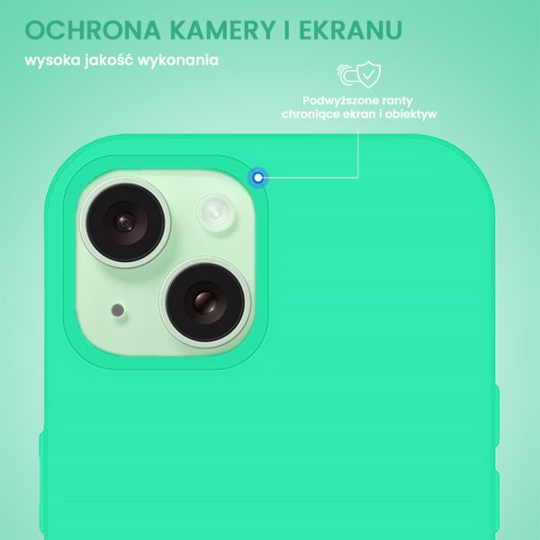 etui do iphone 15 silikonowe z mikrofibrą soft touch, różowe (kopia)