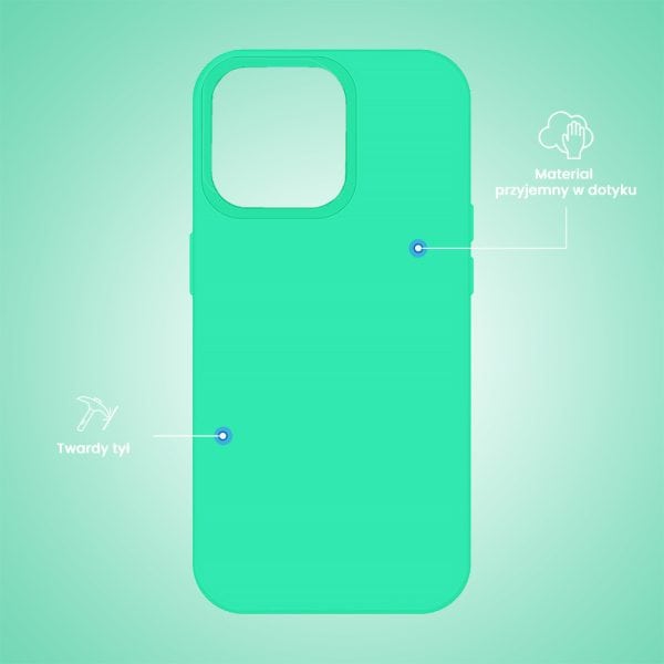 etui do iphone 15 pro silikonowe z mikrofibrą soft touch, fuksja (kopia)