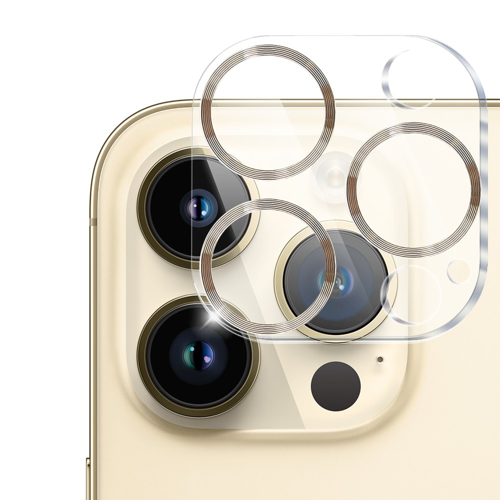 iphone 13 pro max pełne szkło hartowane ze złotym pierścieniem na cały aparat, kamerę