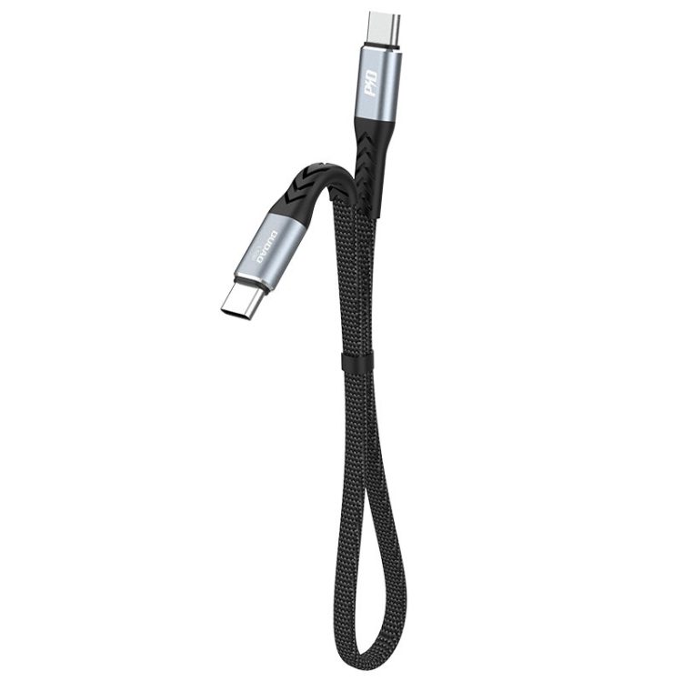 kabel usb typ c usb typ c, pd100w, bardzo króki, 23 cm, czarny