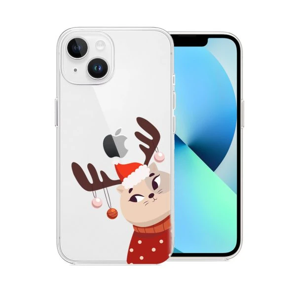 Etui do iPhone 13 Mini, świąteczny kotek przebrany za reniferka (3) etui do iphone 13 mini, wiosenne kwiaty (kopia)