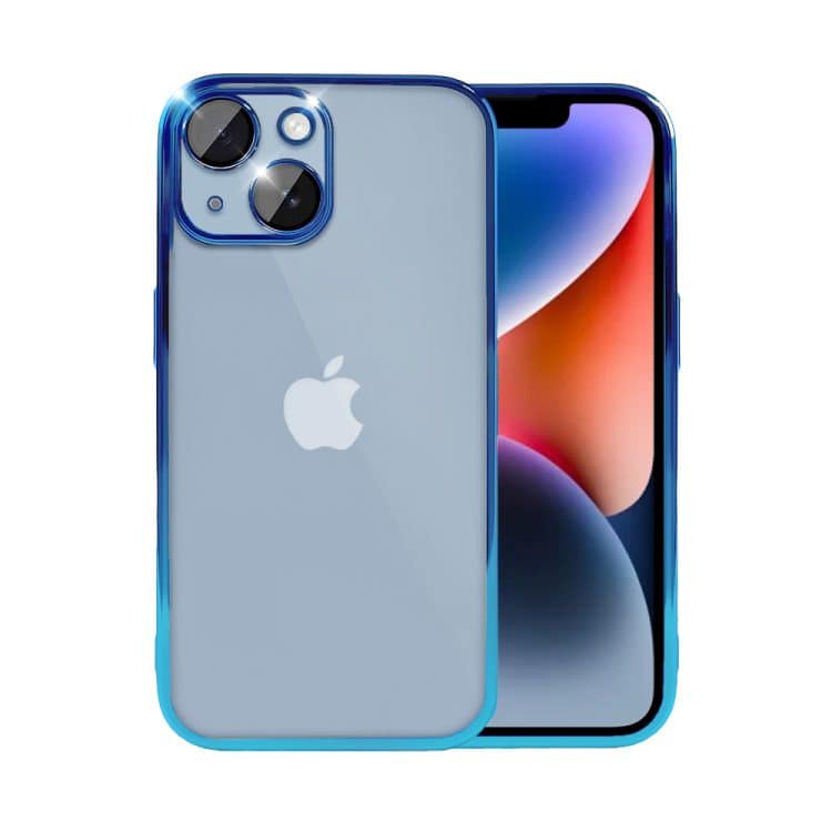 etui do iphone 13 slim protect full cover z osłoną kamery i obiektywów 9h, niebieskie