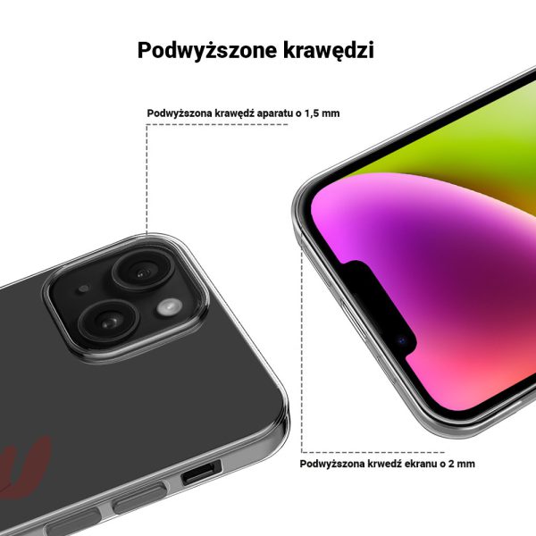 etui do iphone 14 plus, przeźroczyste, świąteczny kotek przebrany za reniferka