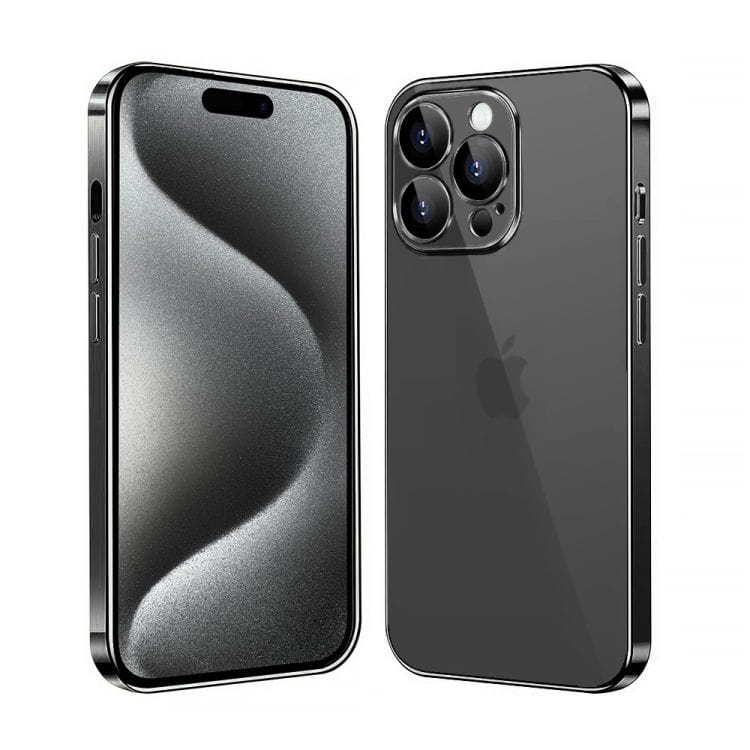 etui do iphone 15 pro black edition przeźroczyste sulada oryginal, czarne