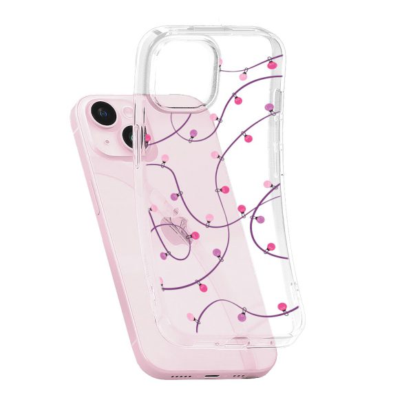 etui do iphone 15, przeźroczyste, światełka świąteczne