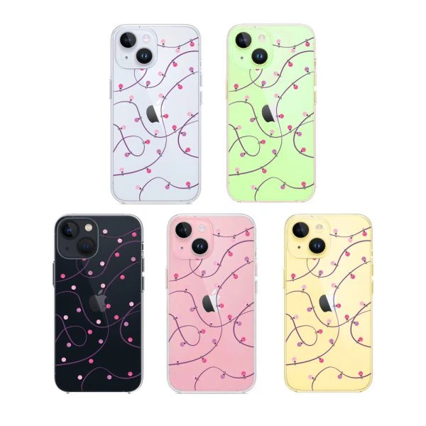 etui do iphone 15, przeźroczyste, światełka świąteczne