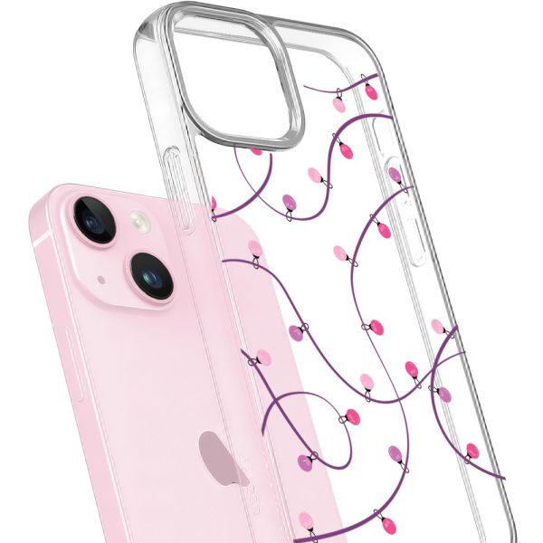 etui do iphone 15, przeźroczyste, światełka świąteczne