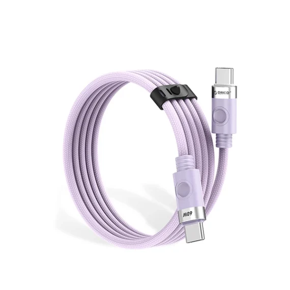 Kabel 2xUSB Typ C do iPhone 15:16:17, tableta, laptopa, PD 60W, transmisja danych, 1 metr, lawendowy4