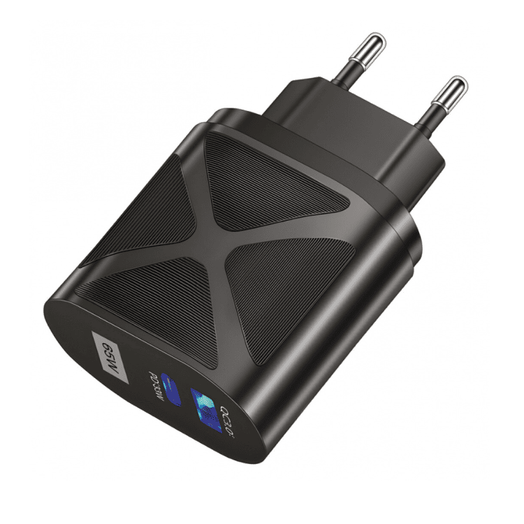 Ładowarka sieciowa 65w usb typ c + usb, pd i qc 4.0 (kopia)